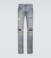 Amiri Mx1 Distressed Skinny Jeans In Blue
