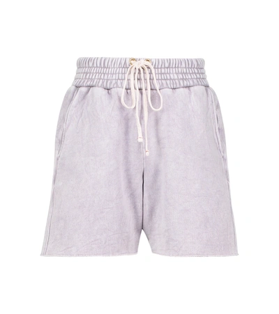 Les Tien Cotton Fleece Shorts In Purple