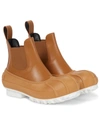 Stella Mccartney Duck Rubber-trimmed Vegetarian Leather Chelsea Boots In Brown