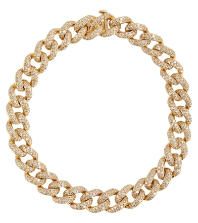 Shay Jewelry Medium 18kt Yellow Gold Bracelet With Diamonds In White