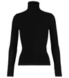 Saint Laurent Ribbed Wool And Cashmere-blend Turtleneck Sweater In Black