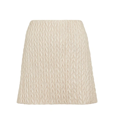 Miu Miu Matelassé Miniskirt In White