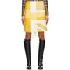 Burberry Flag Intarsia Tulle And Silk Skirt In Yellow
