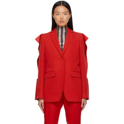 Burberry Grain De Poudre Wool Cape Blazer In Red ModeSens - Main Image