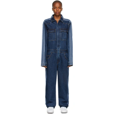 Adidas X Ivy Park Blue Denim Jumpsuit In Dark Denim | ModeSens