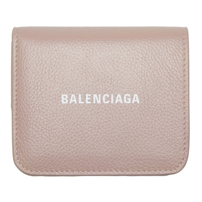 Balenciaga Cash Flap Coin & Card Holder In 6990 Powder Pink