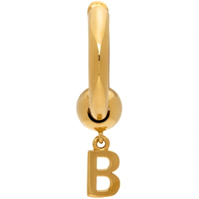 Balenciaga B Gold-toned Sterling Silver Hoop Earring