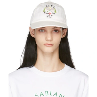 Casablanca Casaway Tennis Club Cotton Twill Baseball Cap In Off White Casawa