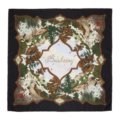 Burberry Archive Print Silk Square Scarf In Bridle Brown