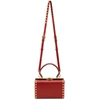 Valentino Alcove Rockstud Mini Leather Cross-body Bag In Rouge