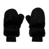 Givenchy Black Faux-fur Mittens In Black