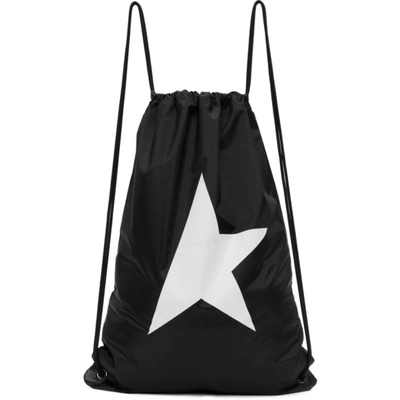 Golden Goose Star Collection Drawstring Backpack In Black