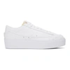Nike White Low Platform Blazer Sneakers In White/white/black/white