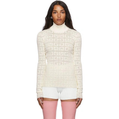 Givenchy All Over 4g Turtleneck Jumper In Off Wht