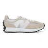 New Balance Tan & White 327 Sneakers In Clear Yellow/ghost Pepper