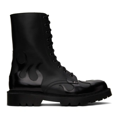 Vetements Black Fire Military Lace-up Boots In Schwarz ModeSens
