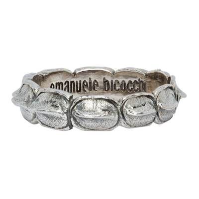 Emanuele Bicocchi Silver Croc Ring In Metallic