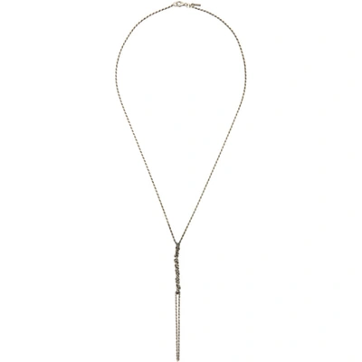 Emanuele Bicocchi Silver Crochet Y-shaped Necklace