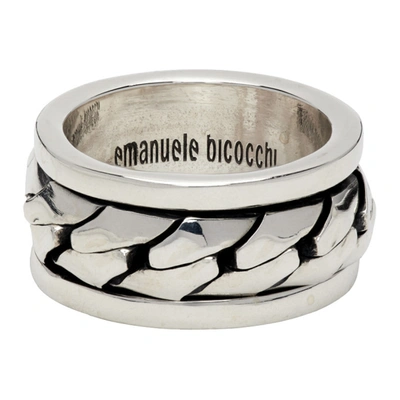 Emanuele Bicocchi Sterling Silver Chain Ring