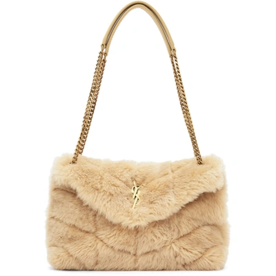 Saint Laurent Loulou Puffer Small Quilted Shearling Shoulder Bag