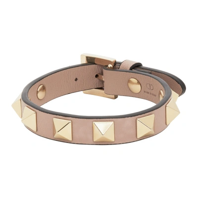 Valentino Garavani Pink  Rockstud Bracelet In Powder