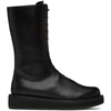 NEOUS BLACK LEATHER SPIKA MID-CALF BOOTS