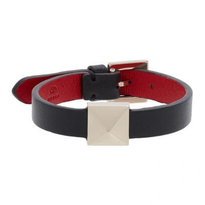 Valentino Garavani Rockstud-embellished Leather Bracelet In Black