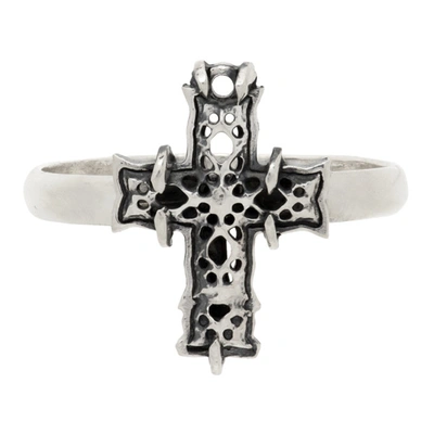 Emanuele Bicocchi Cross Small Ring In Silver