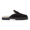 JIMMY CHOO BLACK SUEDE RONNIE SLIP-ON LOAFERS