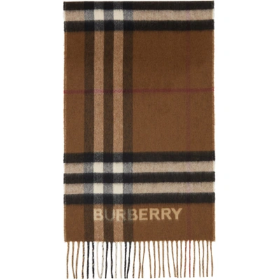 Burberry Check-pattern Cashmere-blend Scarf In Archive Beige/birch Brown