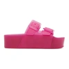 Balenciaga Mallorca Pink Rubber Sandals With Platform In Fuxia
