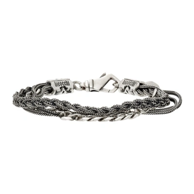 Emanuele Bicocchi Curb Braided Bracelet In Silver