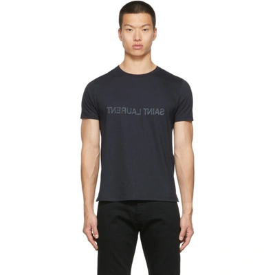 Saint Laurent Reverse Logo T-shirt In Black