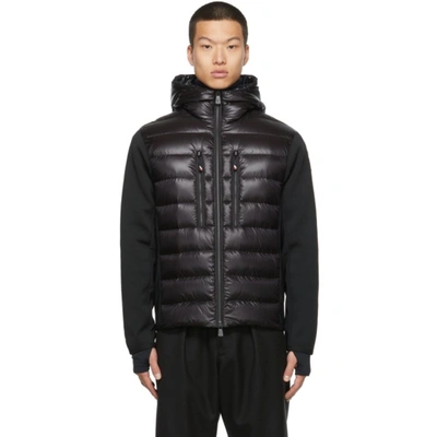 Moncler Cardigan Tricot Down Jacket In Black