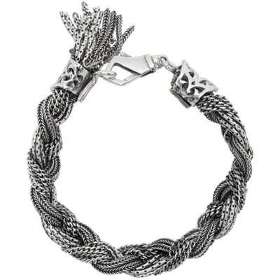Emanuele Bicocchi Silver Medium Alternated Braided Bracelet