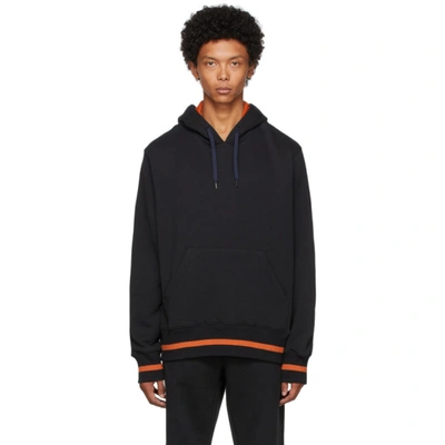 Ps By Paul Smith Ps Paul Smith Happy Print Drawstring Hoodie In Black