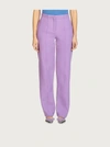Ferragamo Purple Wool Blend Straight Trousers In Violet