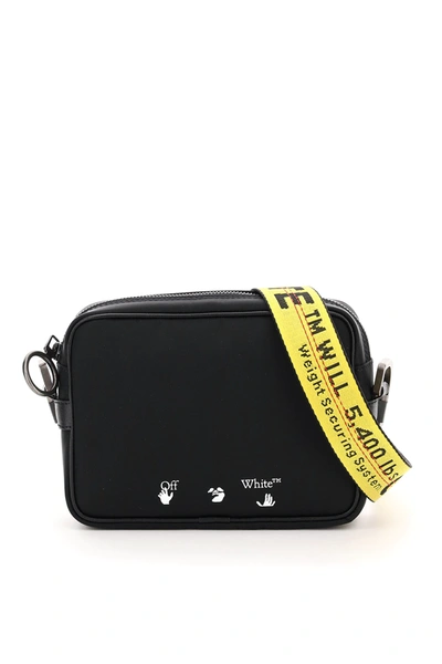 Off-white Nylon Messenger Bag With Logo In Black
