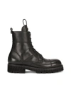 Dolce & Gabbana Leather Ankle Boot Chunky Sole In Black