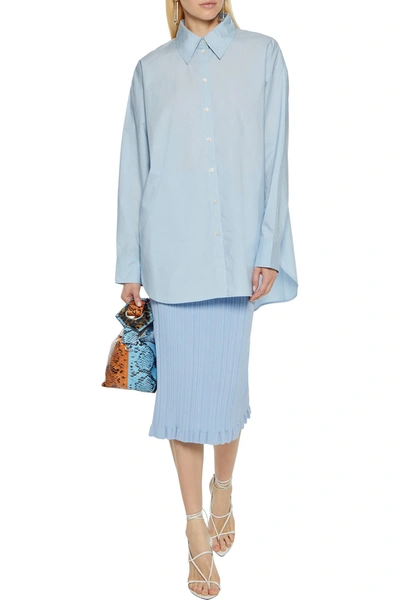 Acne Studios Ribbed Cotton-blend Skirt In Light Blue