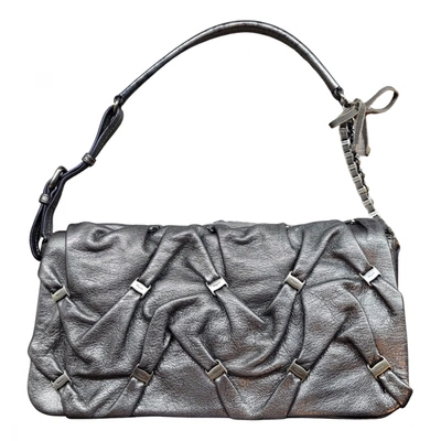 Pre-owned Ferragamo Vara Leather Handbag In Metallic