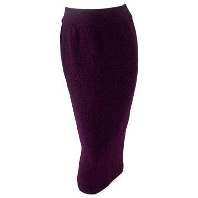 Pre-owned Chanel Wool Maxi Skirt In Purple