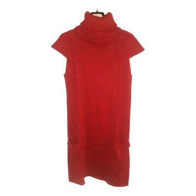 Pre-owned Stefanel Wool Mid-length Dress In Red