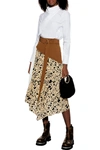 Proenza Schouler Belted Asymmetric Paneled Crepe Midi Skirt In Army Green