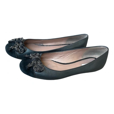 Pre-owned Geox Leather Ballet Flats In Grey