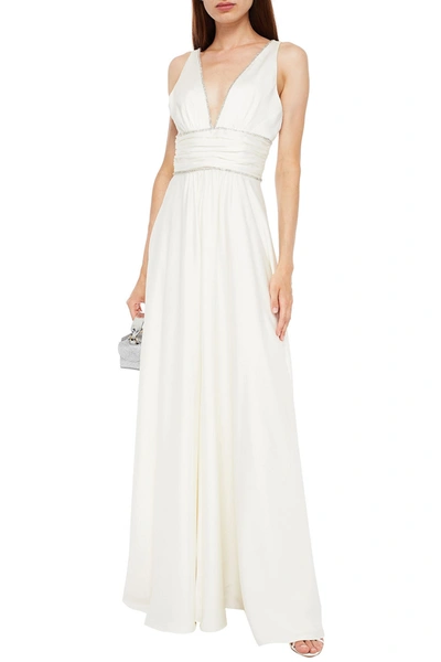 Jenny Packham Crystal-embellished Tulle And Silk-georgette Bridal Gown In Ivory