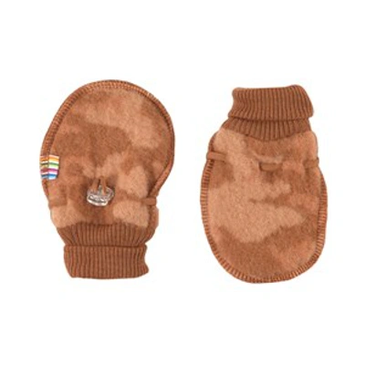 Joha Copper Camo Mittens In Brown