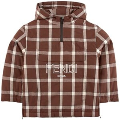 Fendi Kids' Checkered Jacket Brown