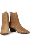 Sandro Suede Ankle Boots In Sand