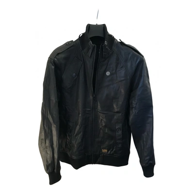 Pre-owned G-star Raw Leather Jacket In Black